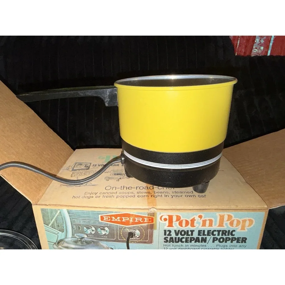 Vintage Travel-Mates Pot 'n Pop 12V Electric Saucepan‎ Popcorn Maker Empire 70s